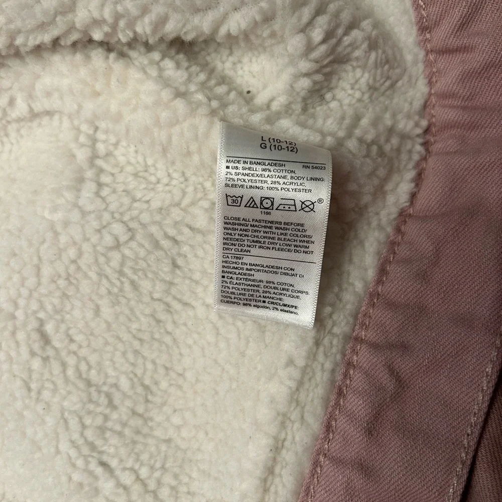 Old Navy Light Pink Sherpa-Collar Denim Jacket‎
